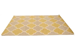 Beige & Gold Trellis 5X8 Hand-Tufted Modern Rug