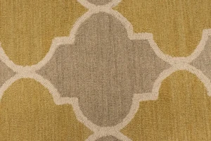 Beige & Gold Trellis 5X8 Hand-Tufted Modern Rug