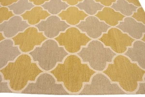 Beige & Gold Trellis 5X8 Hand-Tufted Modern Rug
