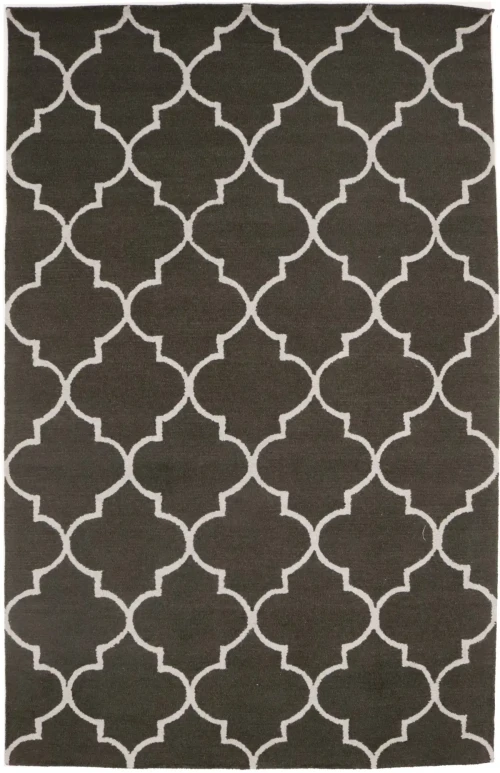 Dark Brown Trellis 5X8 Hand-Tufted Modern Rug