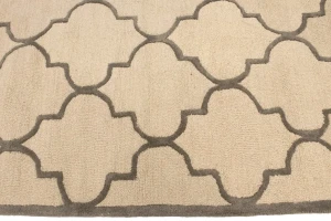Cream & Brown Trellis 5X8 Hand-Tufted Modern Rug