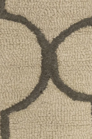 Cream & Brown Trellis 5X8 Hand-Tufted Modern Rug
