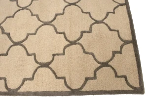 Cream & Brown Trellis 5X8 Hand-Tufted Modern Rug