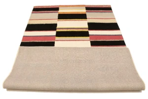 Multicolored Stripes 5X8 Hand-Tufted Modern Rug