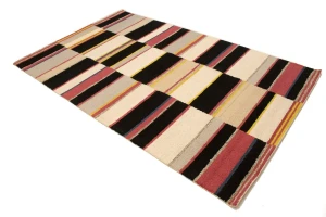Multicolored Stripes 5X8 Hand-Tufted Modern Rug