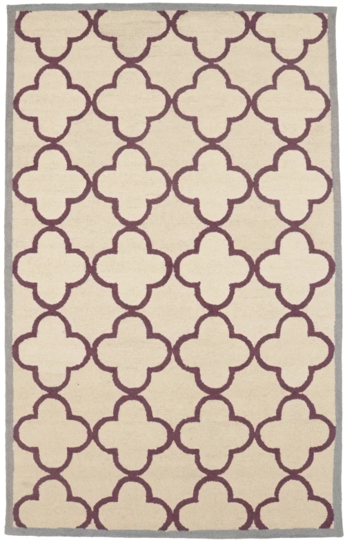 Cream Trellis 5X8 Hand-Tufted Modern Rug