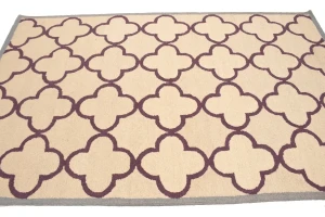Cream Trellis 5X8 Hand-Tufted Modern Rug