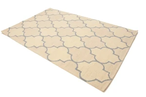 Cream & Gray Trellis 5X8 Hand-Tufted Modern Rug