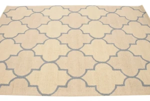 Cream & Gray Trellis 5X8 Hand-Tufted Modern Rug