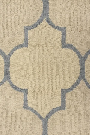 Cream & Gray Trellis 5X8 Hand-Tufted Modern Rug