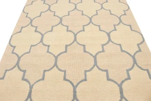 Cream & Gray Trellis 5X8 Hand-Tufted Modern Rug