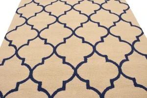 Cream Trellis 5X8 Hand-Tufted Modern Rug