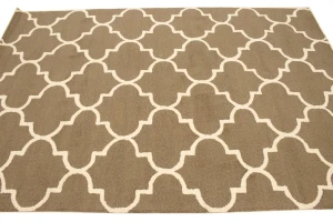 Brown Trellis 5X8 Hand-Tufted Modern Rug