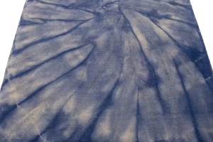 Purple-navy Tie-Dye 5X8 Hand-Tufted Modern Rug