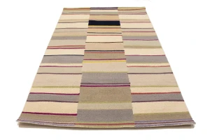 Multicolored Stripes 5X8 Hand-Tufted Modern Rug