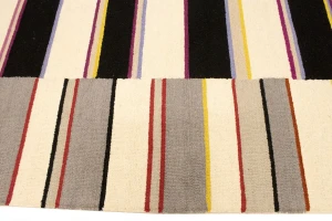 Multicolored Stripes 5X8 Hand-Tufted Modern Rug
