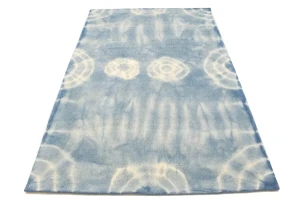 Blue Tie-Dye 5X8 Hand-Tufted Modern Rug