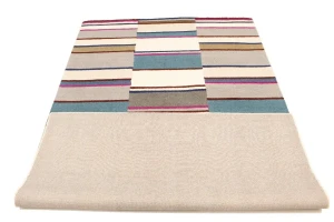 Multicolored Stripes 5X8 Hand-Tufted Modern Rug