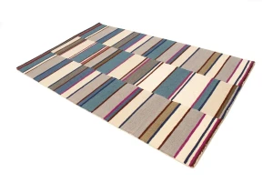 Multicolored Stripes 5X8 Hand-Tufted Modern Rug