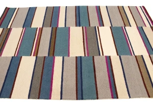 Multicolored Stripes 5X8 Hand-Tufted Modern Rug