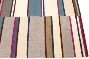 Multicolored Stripes 5X8 Hand-Tufted Modern Rug
