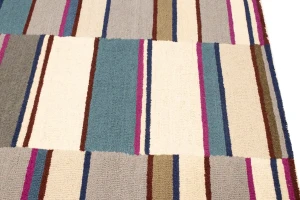 Multicolored Stripes 5X8 Hand-Tufted Modern Rug