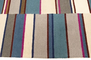 Multicolored Stripes 5X8 Hand-Tufted Modern Rug