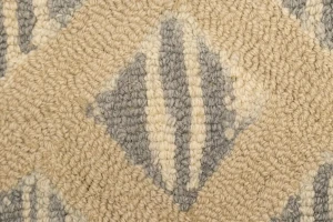Cream & Gray Geometric 5X8 Hand-Tufted Modern Rug