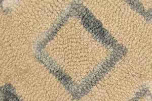 Cream & Gray Geometric 5X8 Hand-Tufted Modern Rug