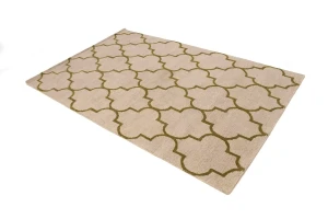 Beige & Brown Trellis 5X8 Hand-Tufted Modern Rug