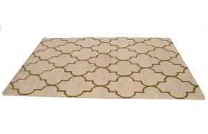 Beige & Brown Trellis 5X8 Hand-Tufted Modern Rug