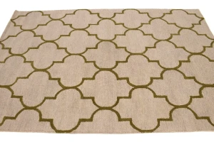 Beige & Brown Trellis 5X8 Hand-Tufted Modern Rug
