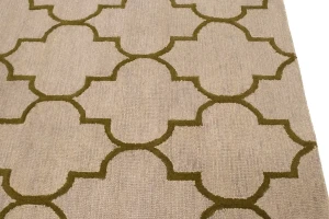 Beige & Brown Trellis 5X8 Hand-Tufted Modern Rug
