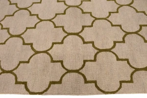 Beige & Brown Trellis 5X8 Hand-Tufted Modern Rug