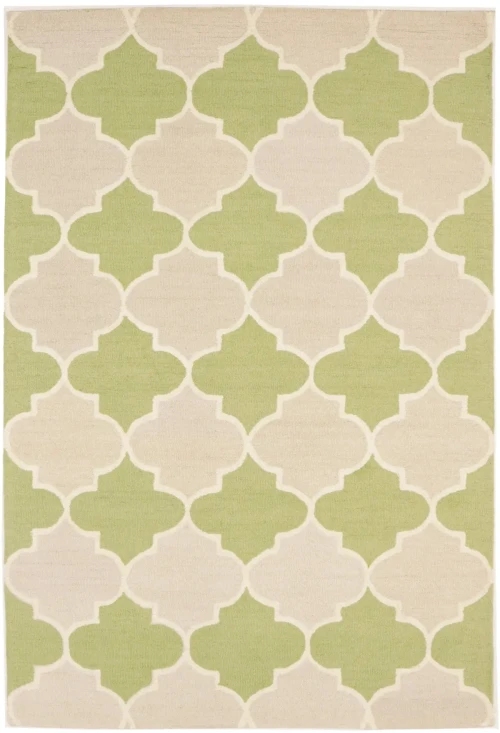 Lime Green Trellis 5X8 Hand-Tufted Modern Rug