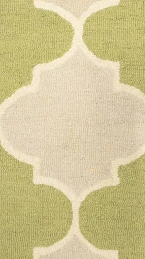 Lime Green Trellis 5X8 Hand-Tufted Modern Rug