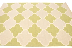 Lime Green Trellis 5X8 Hand-Tufted Modern Rug