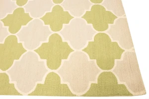 Lime Green Trellis 5X8 Hand-Tufted Modern Rug