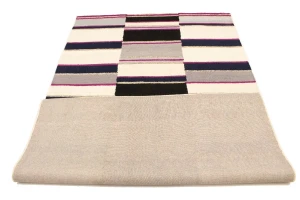 Multicolored Stripes 5X8 Hand-Tufted Modern Rug