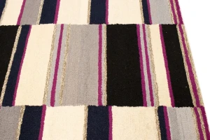 Multicolored Stripes 5X8 Hand-Tufted Modern Rug