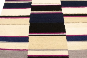 Multicolored Stripes 5X8 Hand-Tufted Modern Rug
