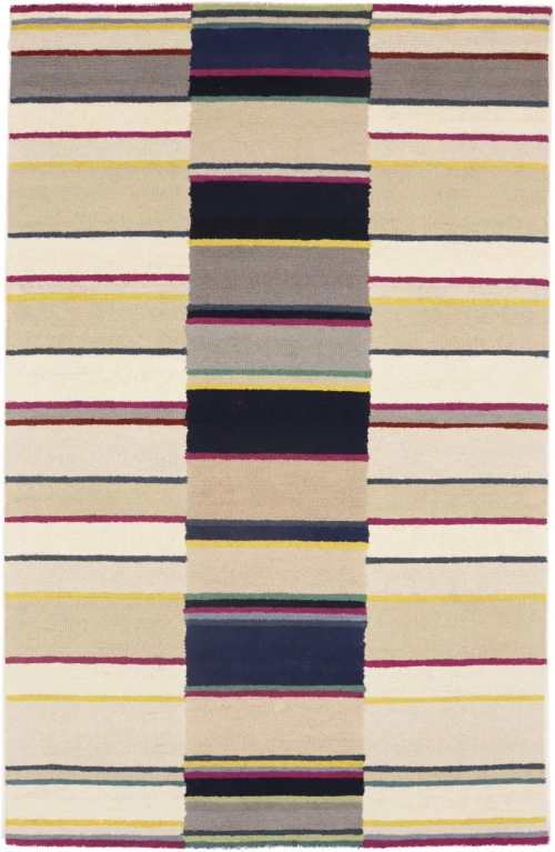 Multicolored Stripes 5X8 Hand-Tufted Modern Rug