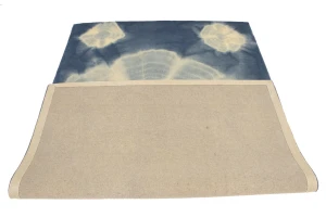 Navy Blue Tie-Dye 5X8 Hand-Tufted Modern Rug