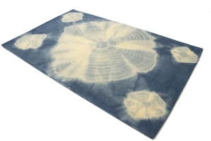 Navy Blue Tie-Dye 5X8 Hand-Tufted Modern Rug