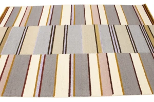 Multicolored Stripes 5X8 Hand-Tufted Modern Rug