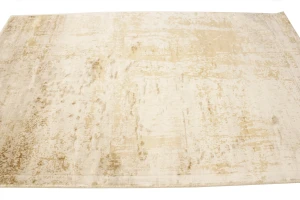 Distressed Beige Brown Abstract 5X8 Hand-Tufted Modern Rug