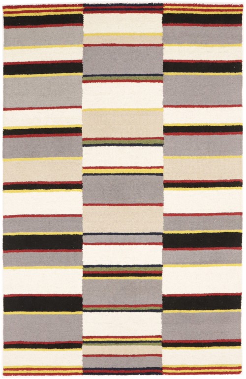 Multicolored Stripes 5X8 Hand-Tufted Modern Rug