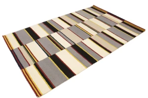 Multicolored Stripes 5X8 Hand-Tufted Modern Rug