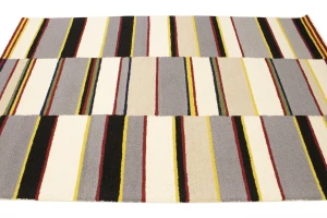 Multicolored Stripes 5X8 Hand-Tufted Modern Rug