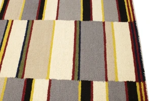 Multicolored Stripes 5X8 Hand-Tufted Modern Rug